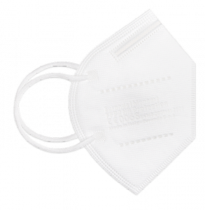 FFP2 face mask without valve, straps around ears, White, 10 PCS